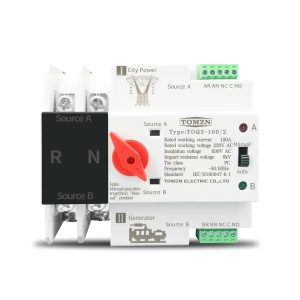 Din Rail 2P 4P ATS Dual Power Automatic Transfer Switch Electrical Selector Switches Uninterrupted Power 125A TOMZN