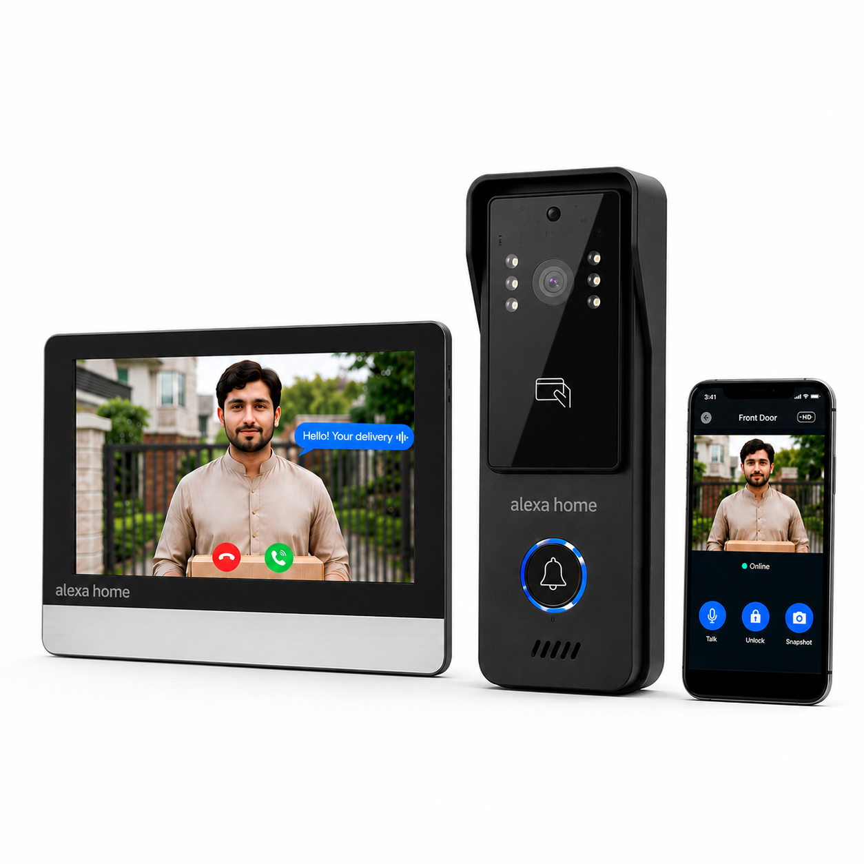 7″ Touch Screen Video Intercom Doorbell (4-Wire Tuya)