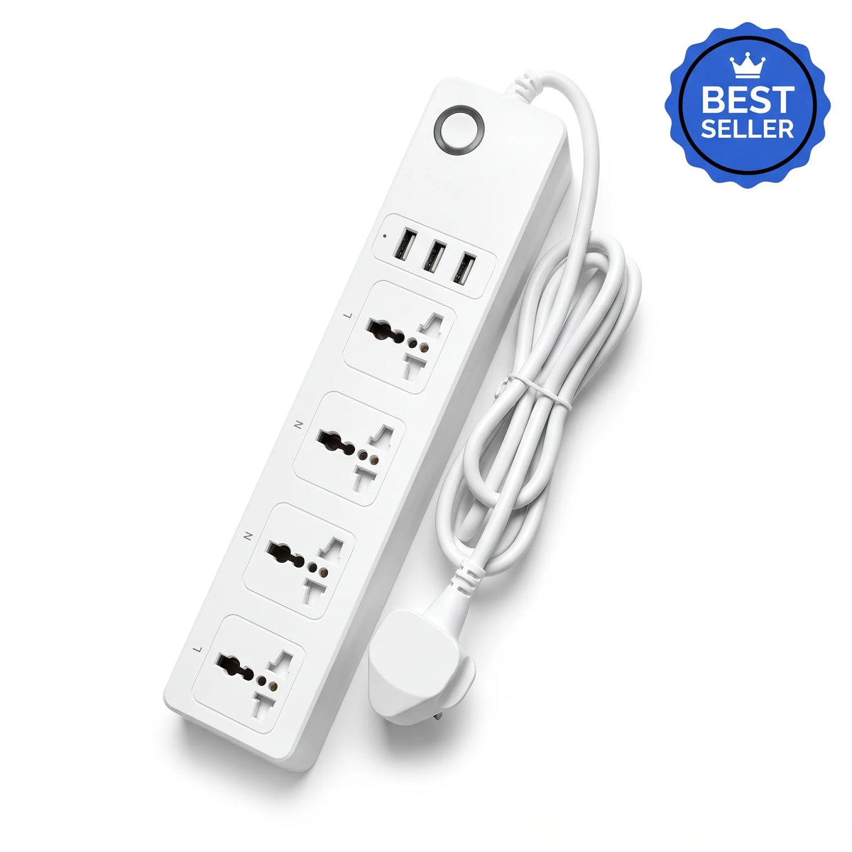 WiFi Smart Extension Board | 4 Universal Sockets + 3 USB | Tuya & Voice Control