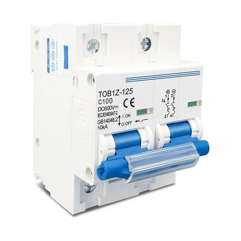 2P 125A DC MCB 600V Circuit breaker FOR PV System C curve
