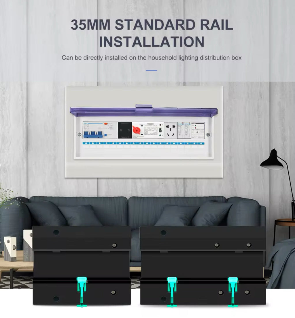 Din Rail 2P 4P ATS Dual Power Automatic Transfer Switch Electrical Selector Switches Uninterrupted Power 125A TOMZN