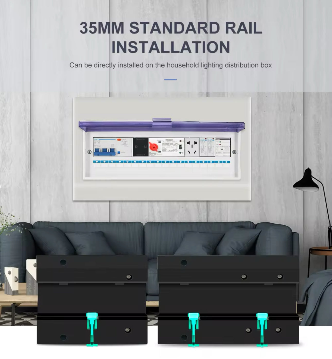 Din Rail 2P 4P ATS Dual Power Automatic Transfer Switch Electrical Selector Switches Uninterrupted Power 125A TOMZN