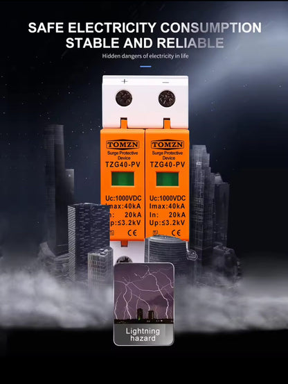 SPD DC 1000V 20KA~40KA House Surge Protector Protective Low-voltage Arrester Device