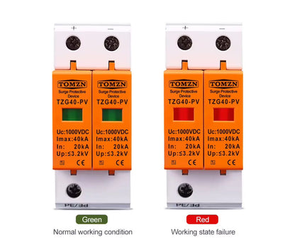 SPD DC 1000V 20KA~40KA House Surge Protector Protective Low-voltage Arrester Device