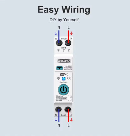 TOMZN Smart WiFi 10-in-1 63A Protector Switch – Overload, Voltage, Leakage Protected | Timer App Control