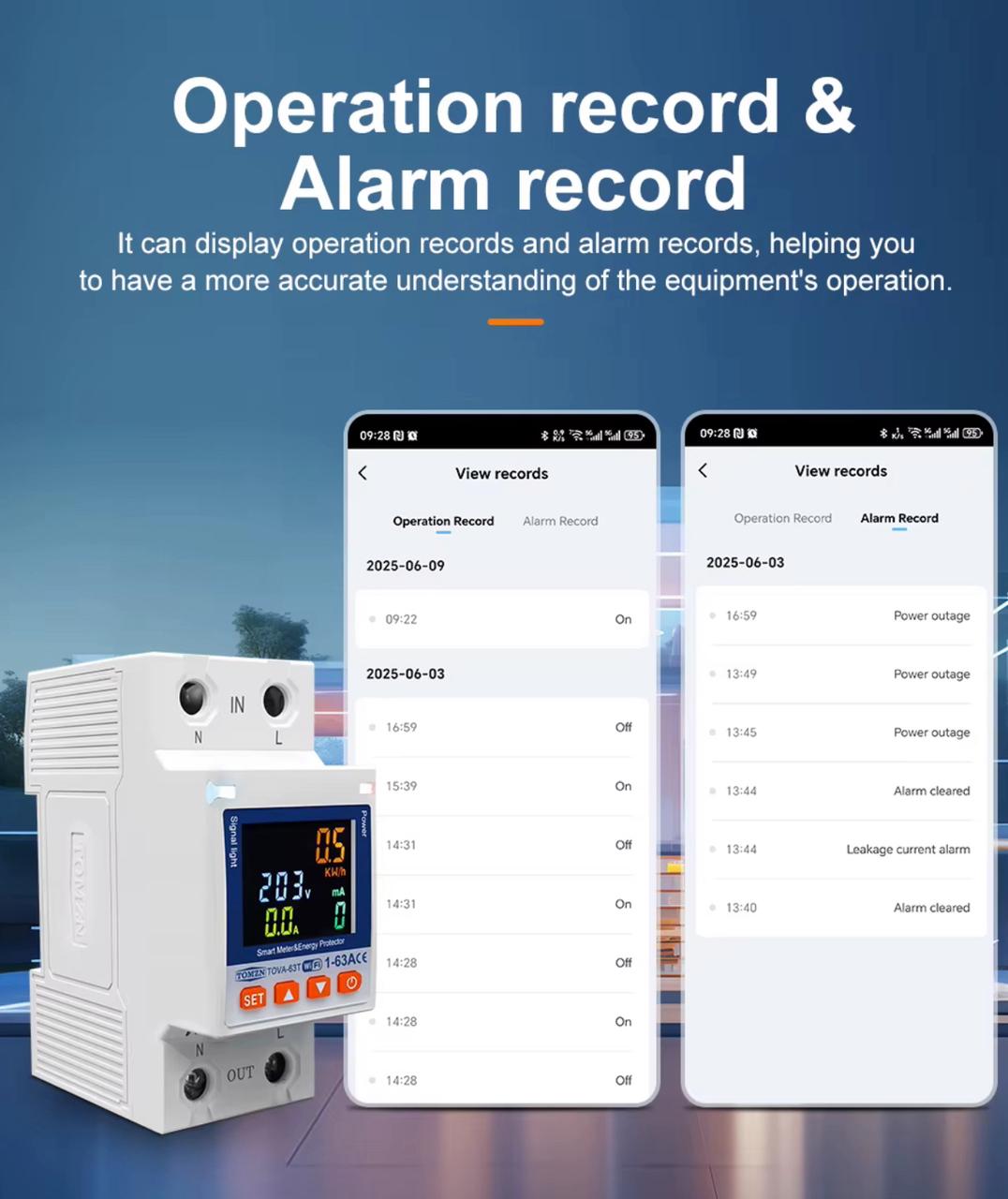 TOMZN 10 In 1 Smart Wifi Breaker With Memory Relay
