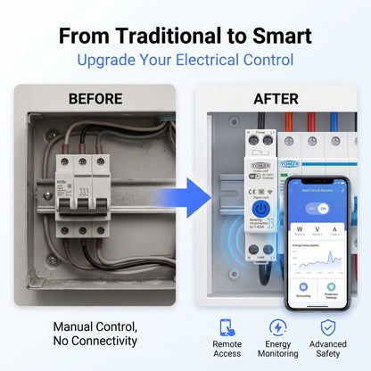 TOMZN TOB9-VAP Smart WiFi Circuit Breaker 63A