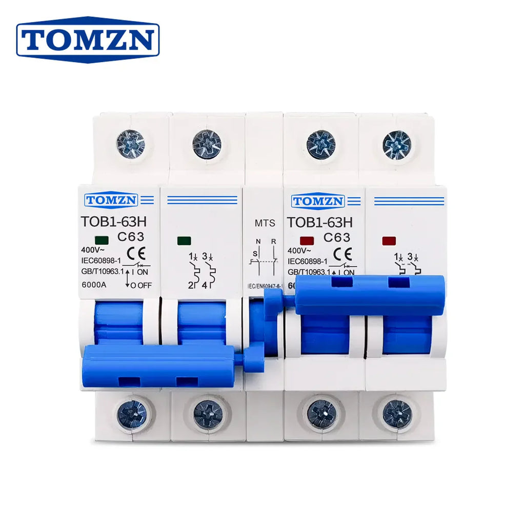 2P+2P MTS TOMZN AC Dual power Manual transfer switch  MCB 50HZ/60HZ