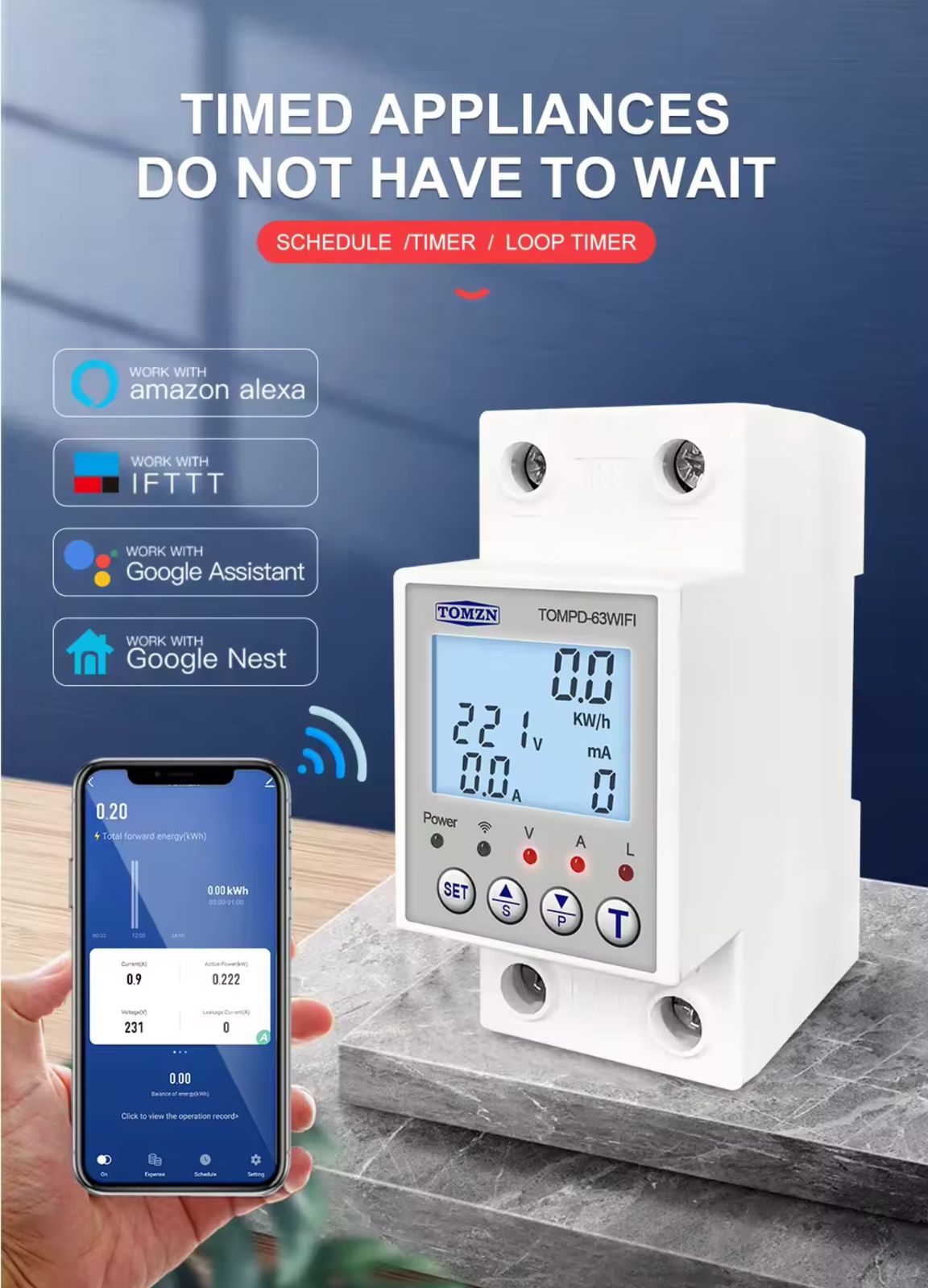 Tomzn Smart Wifi Breaker 10 in 1