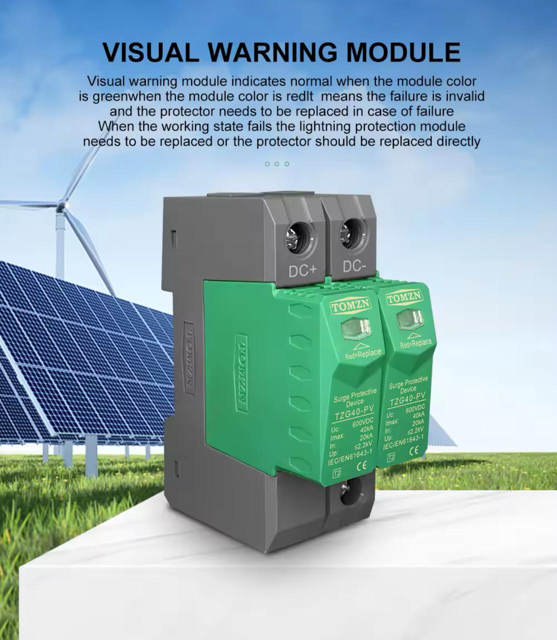 TOMZN SPD DC 1000V 20KA~40KA House Surge Protector Protective Low-voltage Arrester Device